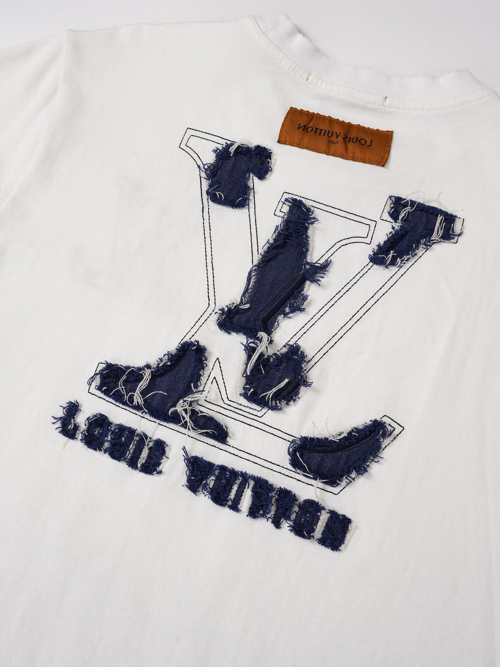 Denim Wash Appliqué Embroidered Short Sleeve Tee