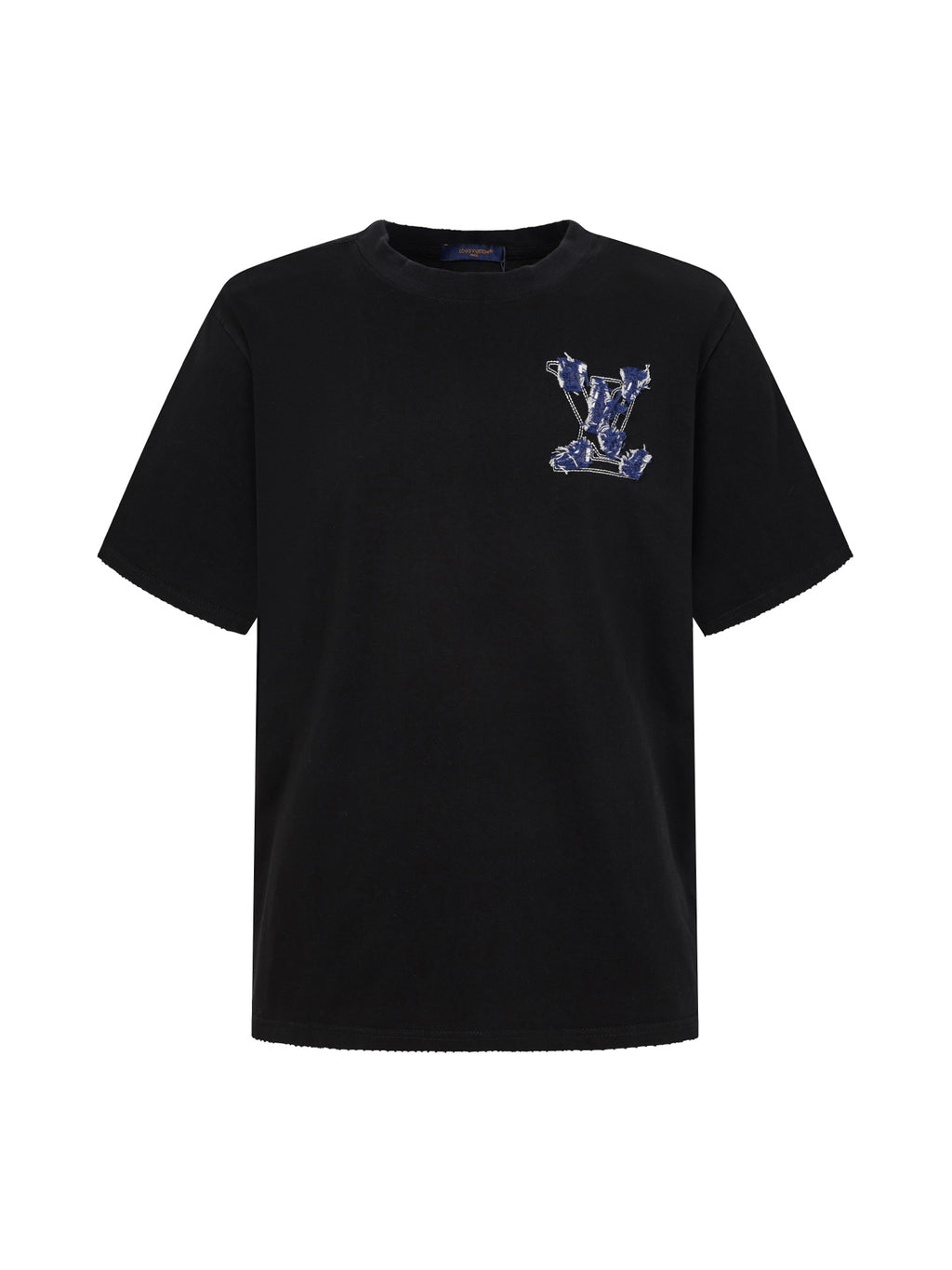 Denim Wash Appliqué Embroidered Short Sleeve Tee