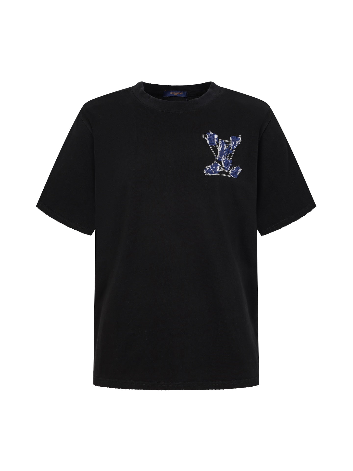 Denim Wash Appliqué Embroidered Short Sleeve Tee