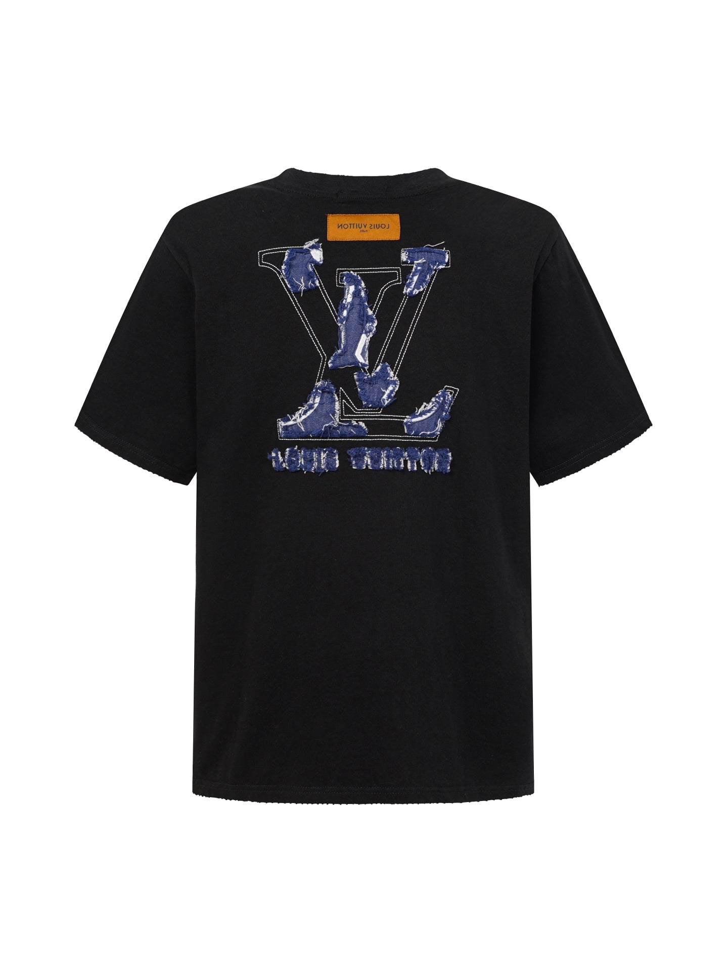 Denim Wash Appliqué Embroidered Short Sleeve Tee