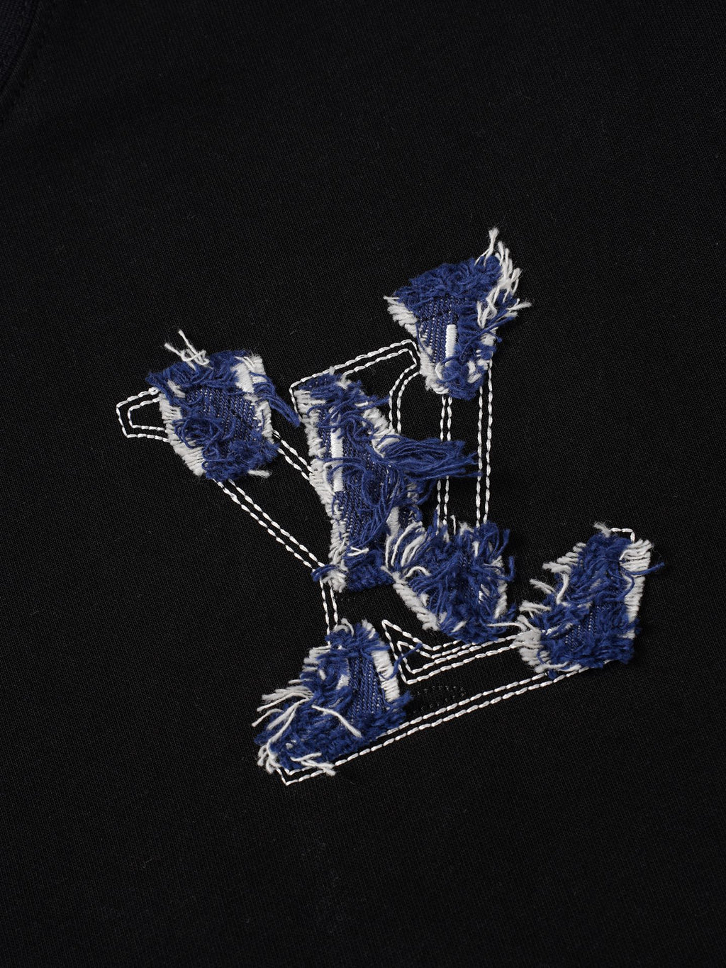 Denim Wash Appliqué Embroidered Short Sleeve Tee