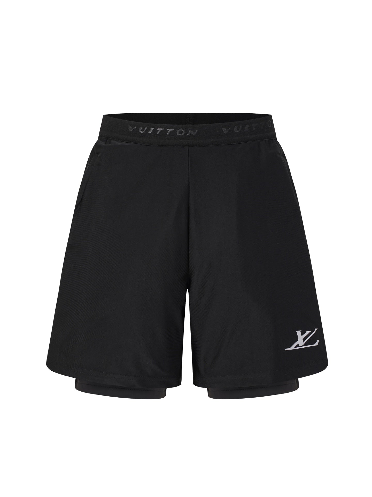 Reflective Logo Double-Layer Running Shorts