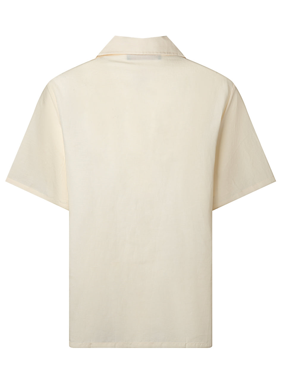 Silk-Linen Blend Cutwork Embroidered Short Sleeve Shirt