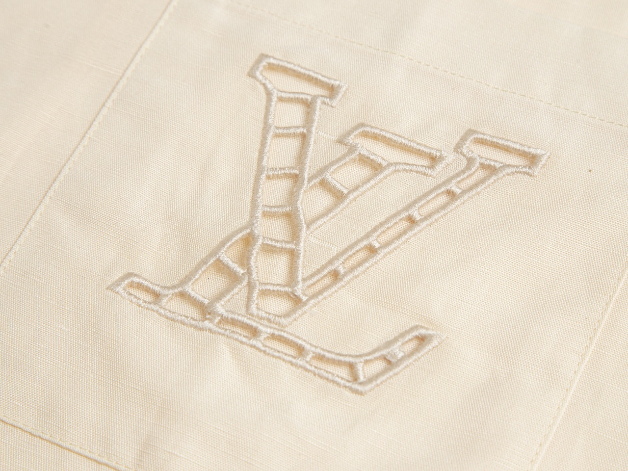 Silk-Linen Blend Cutwork Embroidered Short Sleeve Shirt