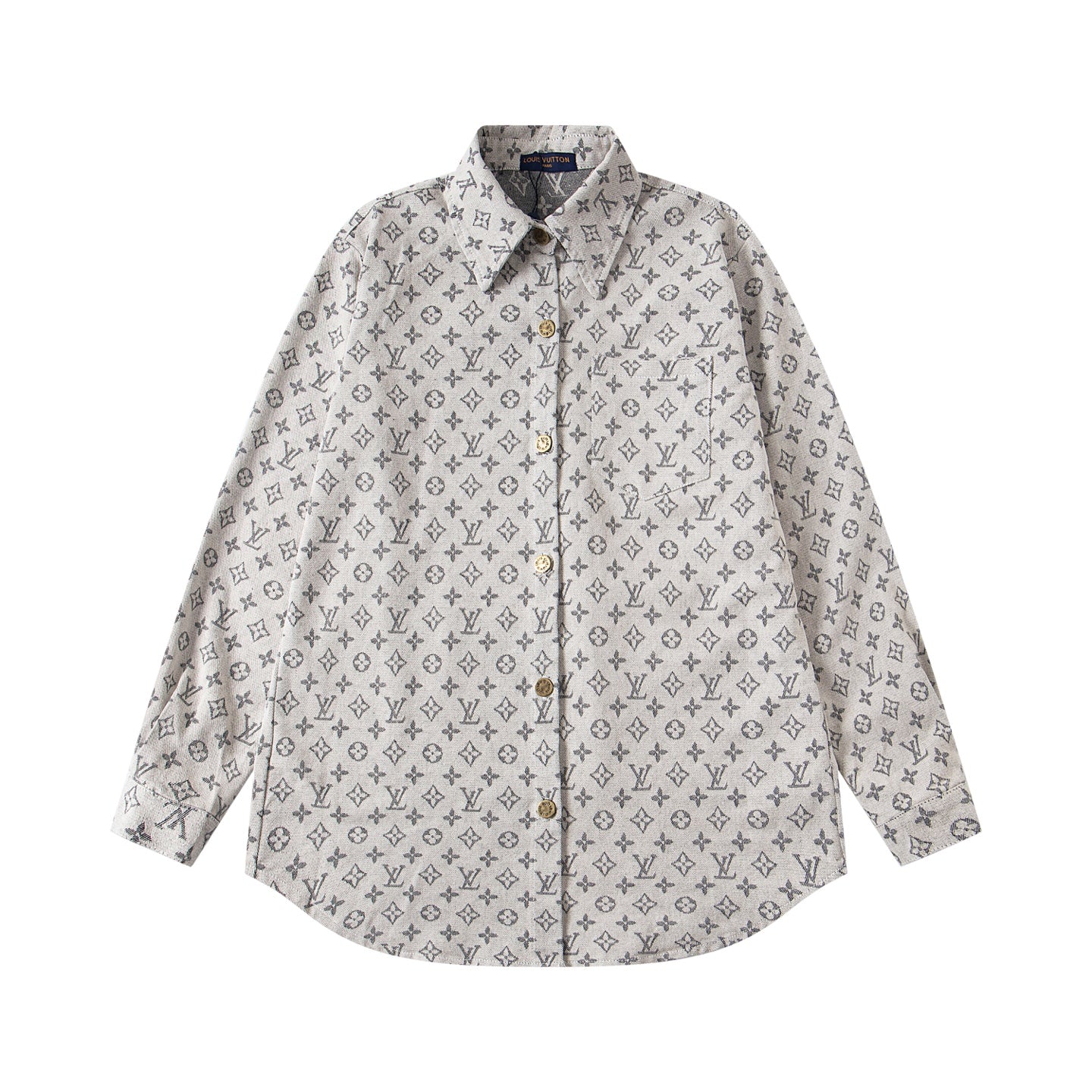 Jacquard Allover Print Denim Shirt