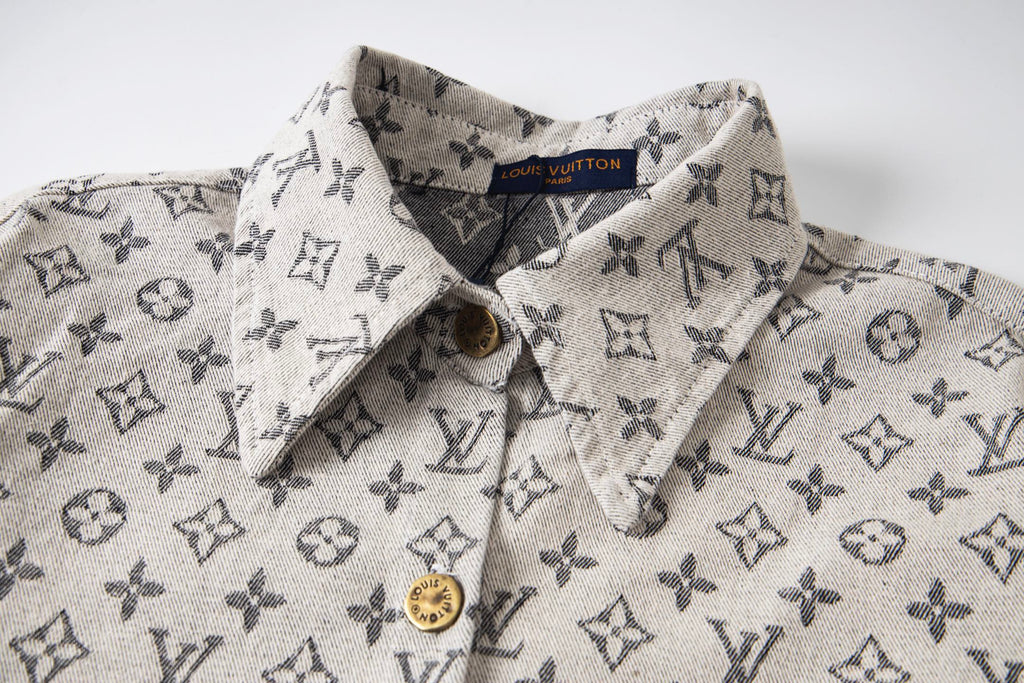 Jacquard Allover Print Denim Shirt