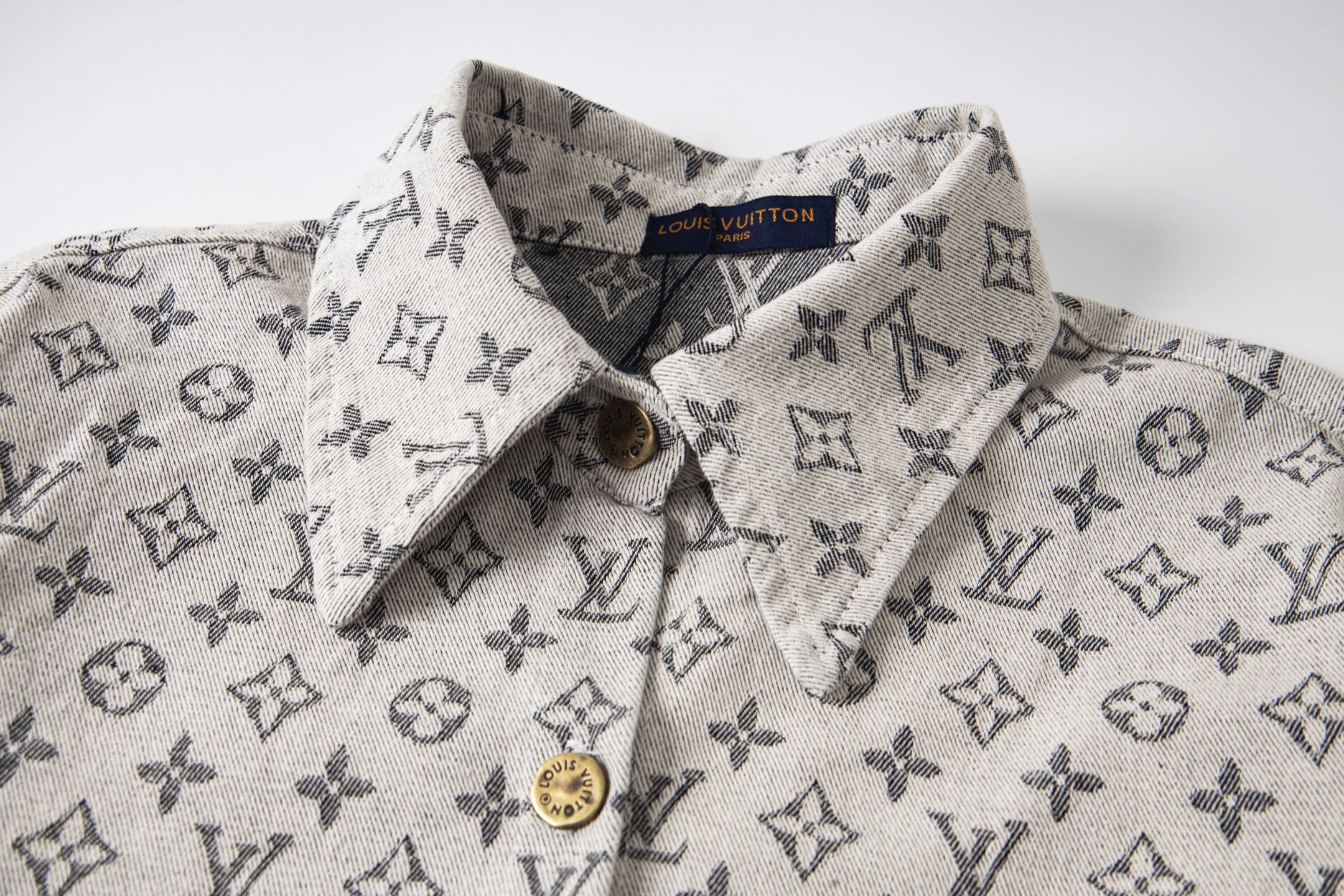 Jacquard Allover Print Denim Shirt