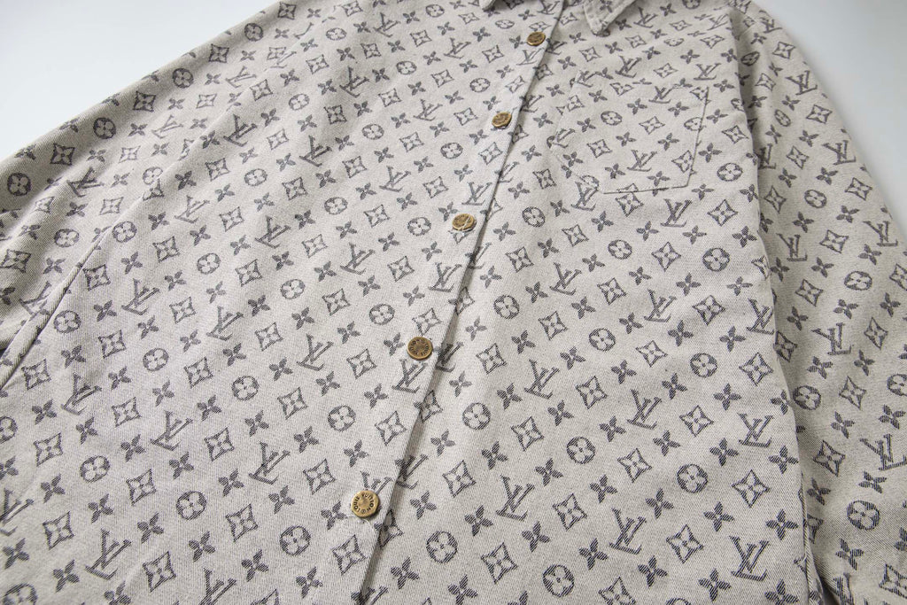 Jacquard Allover Print Denim Shirt