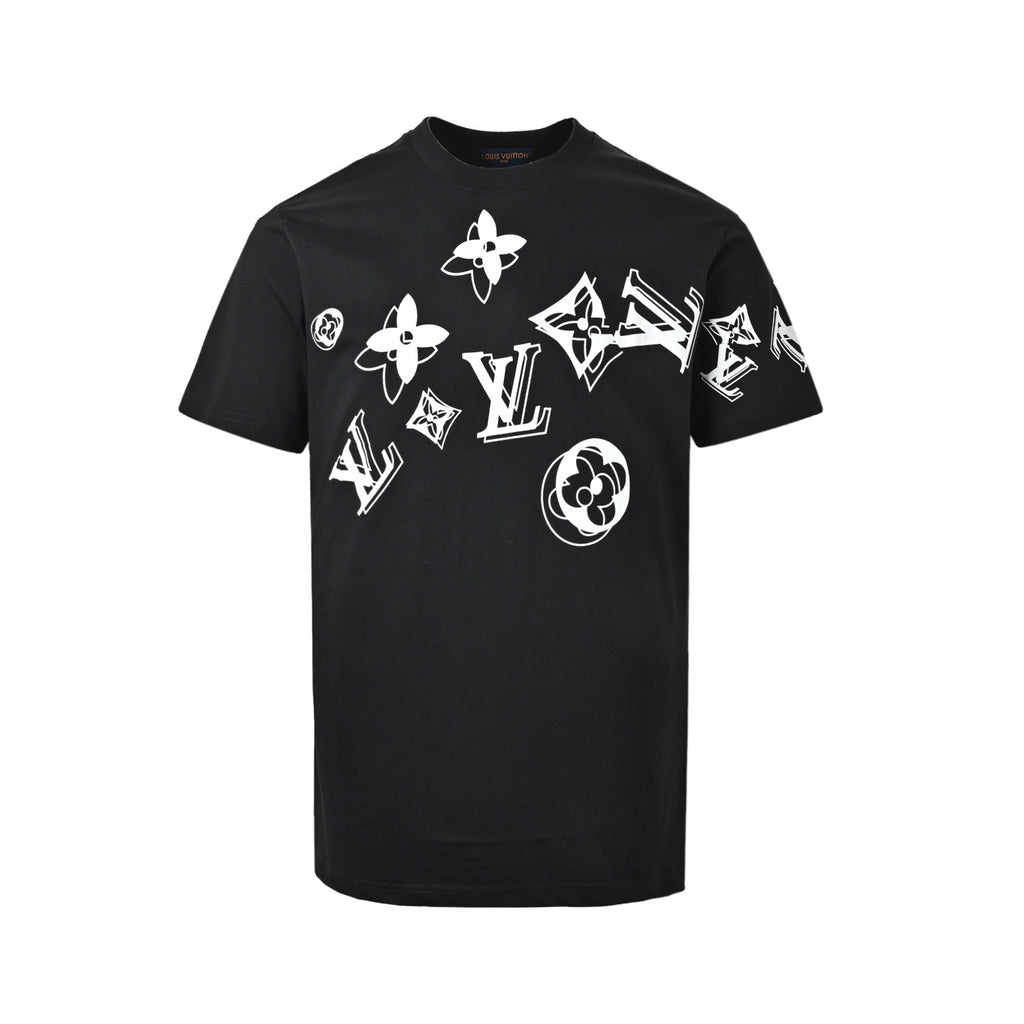 Double monogram print short-sleeved shirt