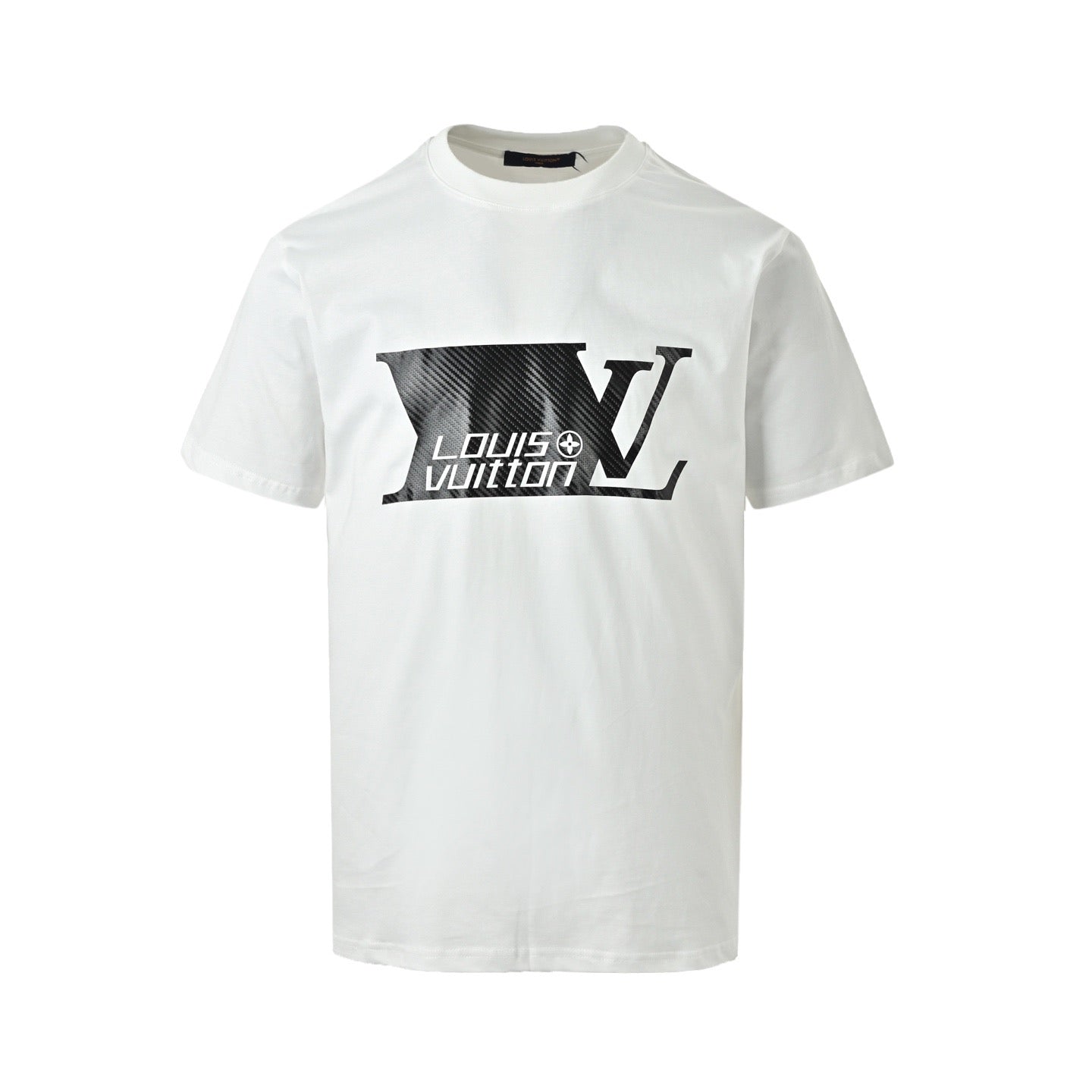Carbon fiber logo print short-sleeved shirt
