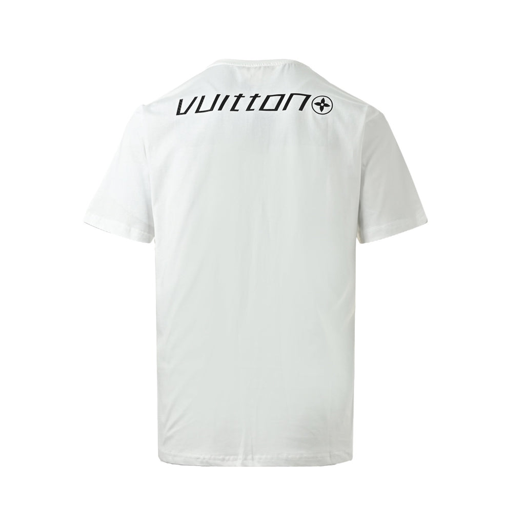 Carbon fiber logo print short-sleeved shirt