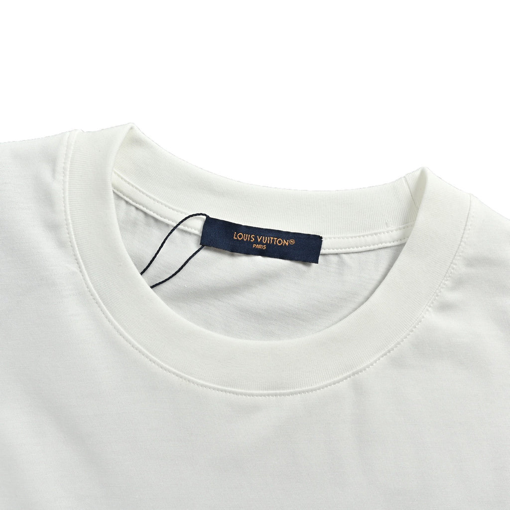Carbon fiber logo print short-sleeved shirt