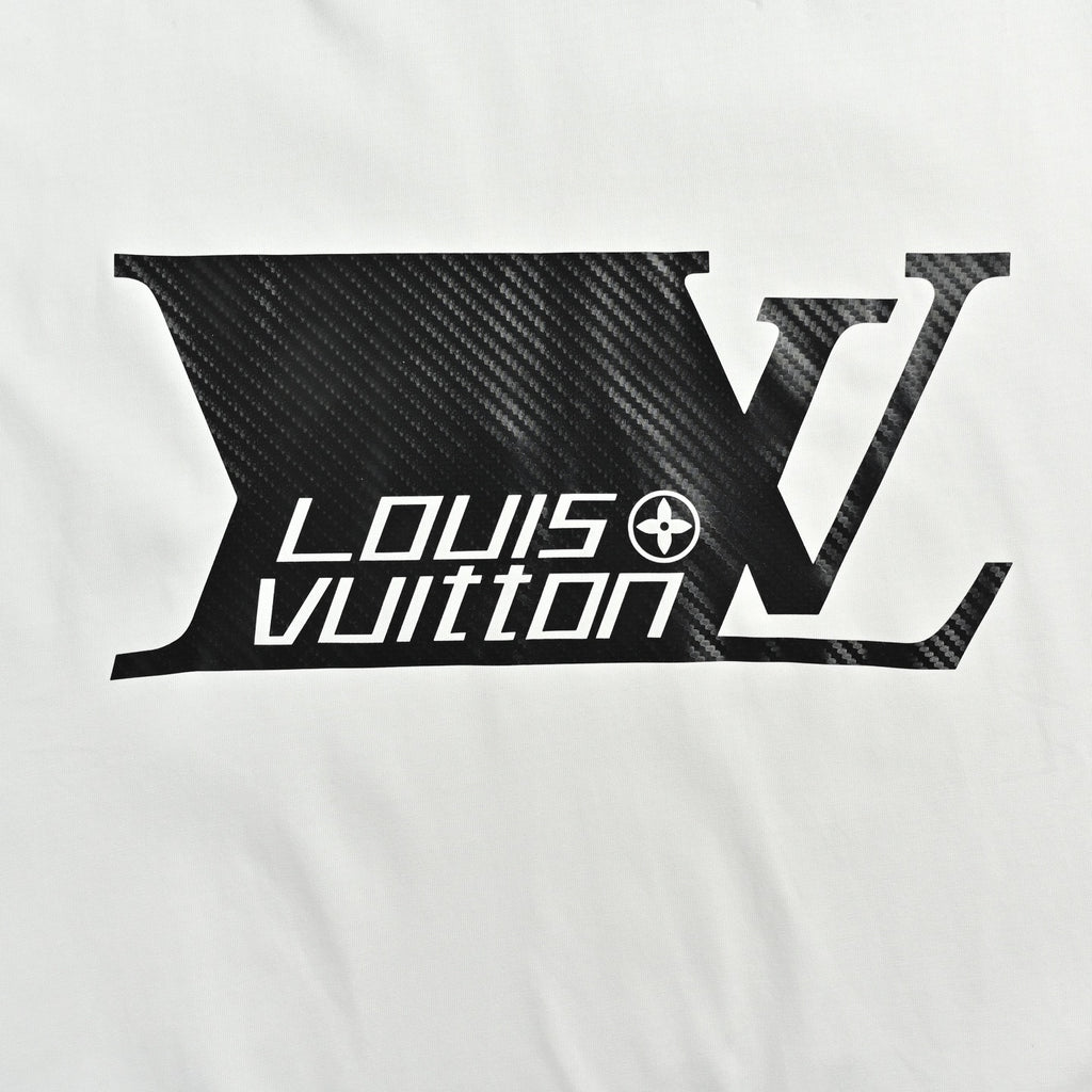 Carbon fiber logo print short-sleeved shirt