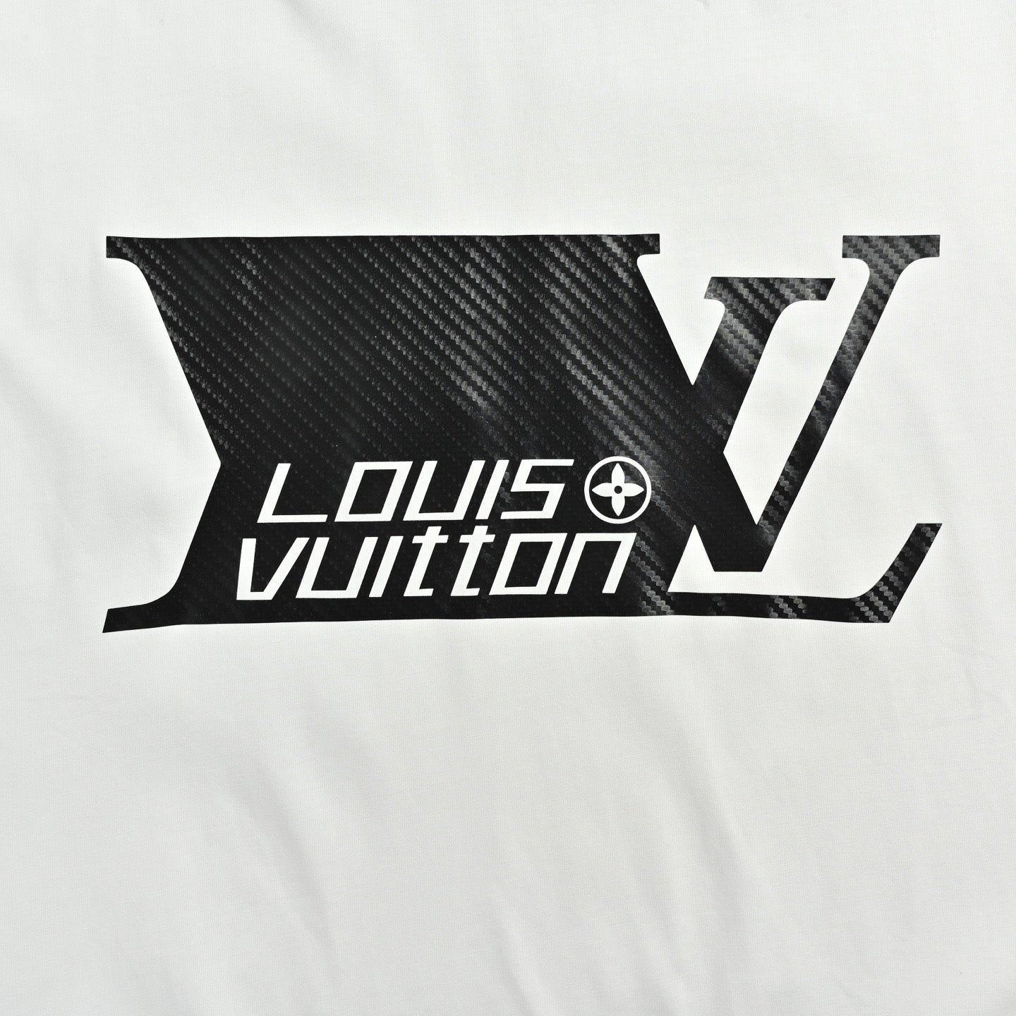 Carbon fiber logo print short-sleeved shirt