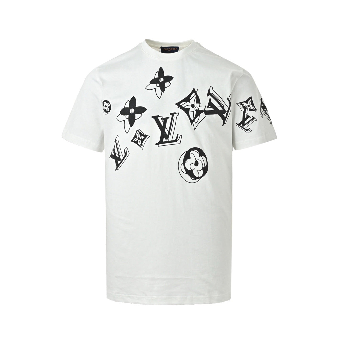 Double monogram print short-sleeved shirt