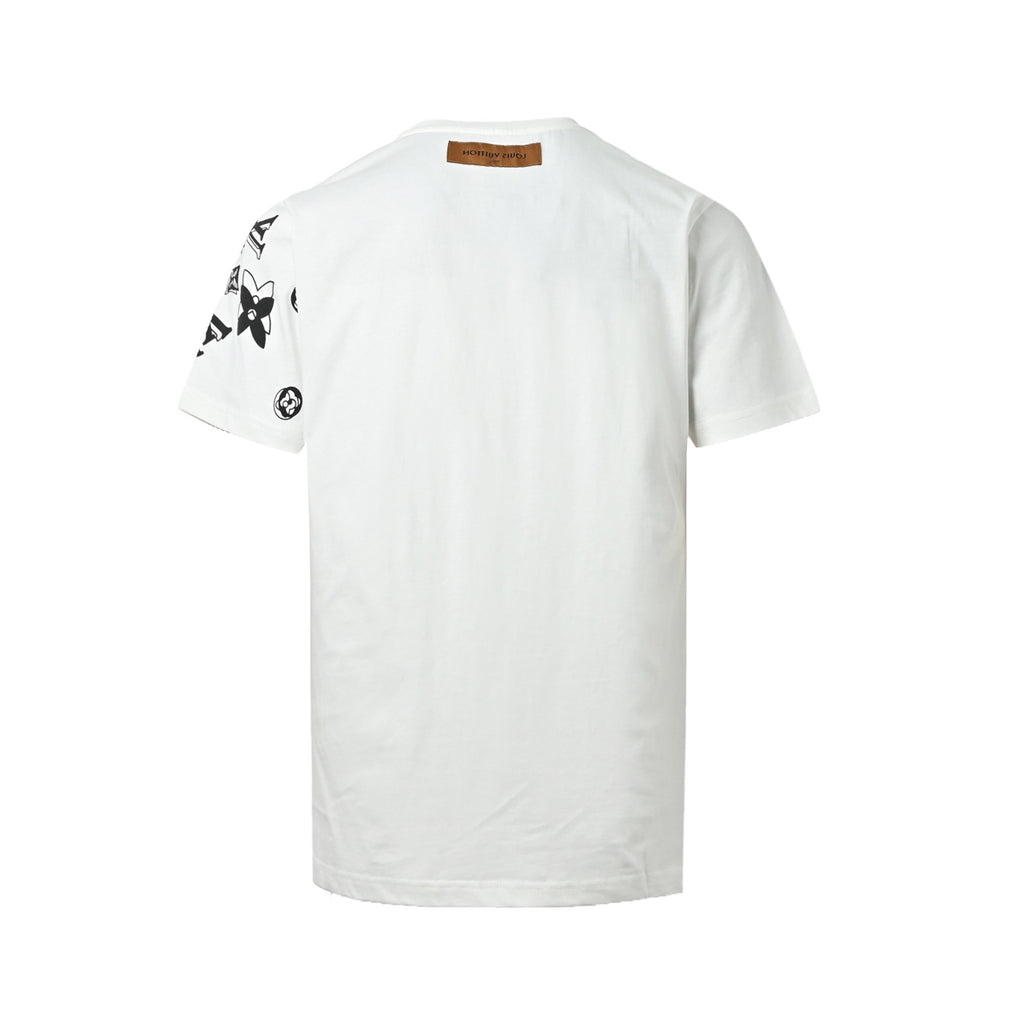 Double monogram print short-sleeved shirt