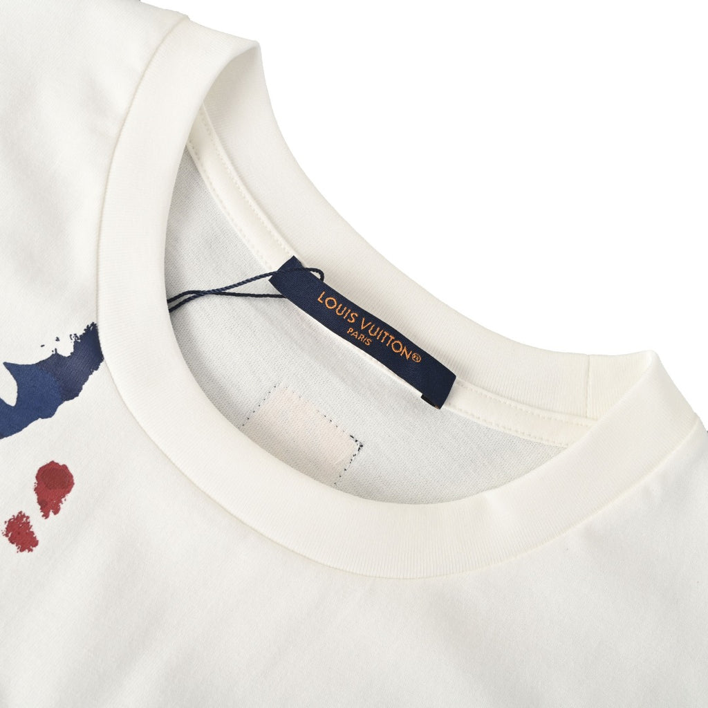 Ink Wash Monogram Print Short Sleeve Tee