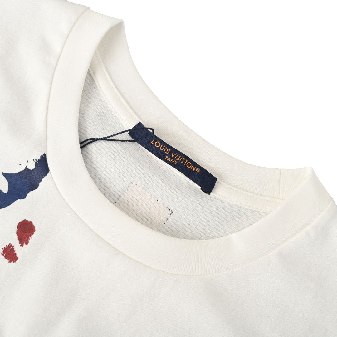 Ink Wash Monogram Print Short Sleeve Tee