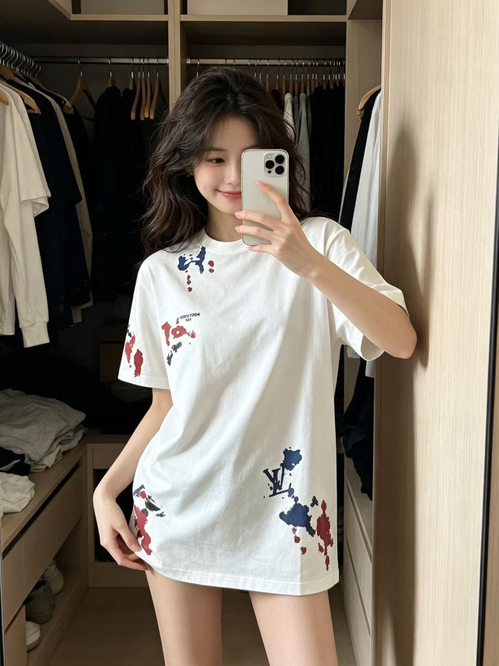 Ink Wash Monogram Print Short Sleeve Tee