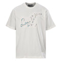 Gradient Color Line Sailboat and Bird Embroidery Short-Sleeve T-Shirt