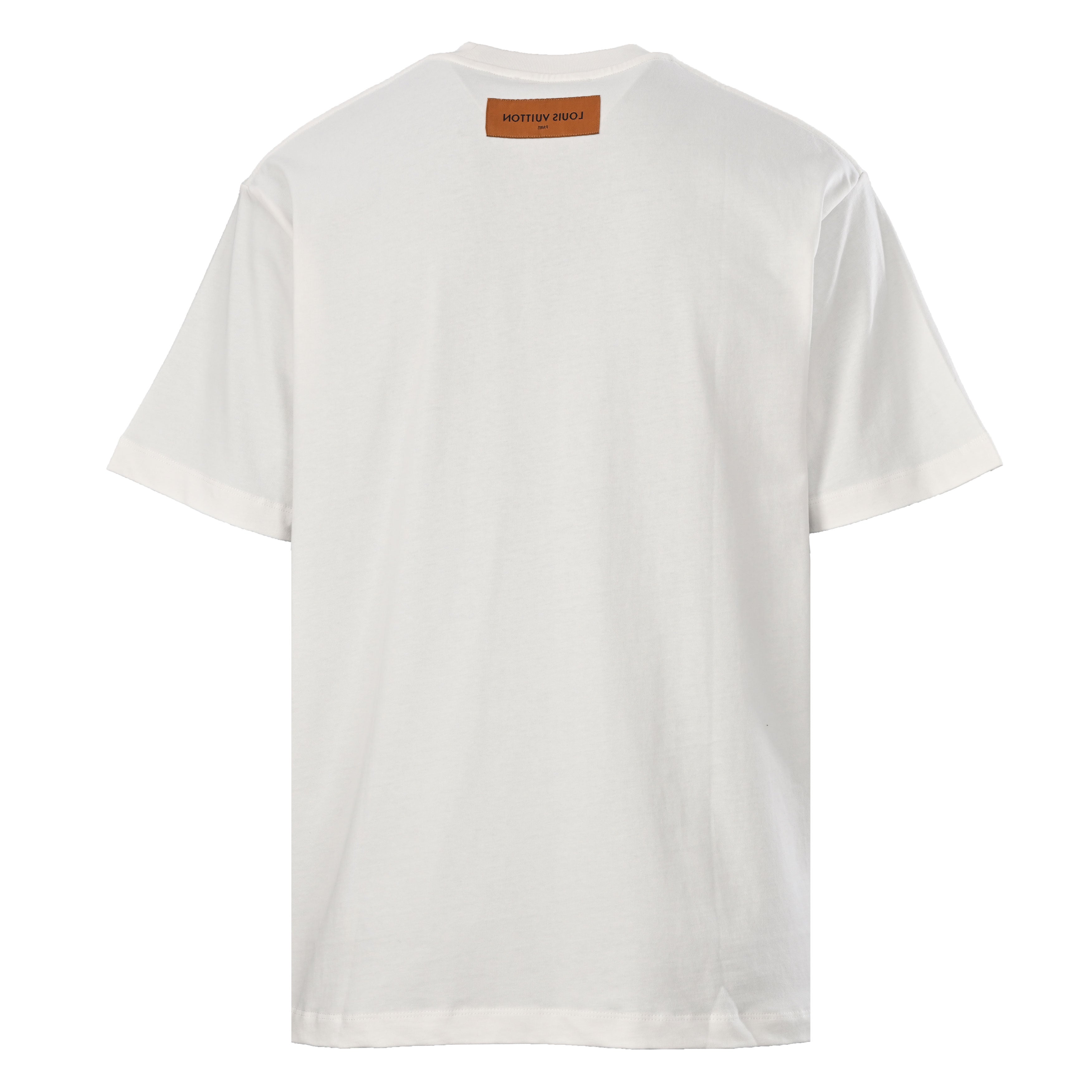 Gradient Color Line Sailboat and Bird Embroidery Short-Sleeve T-Shirt