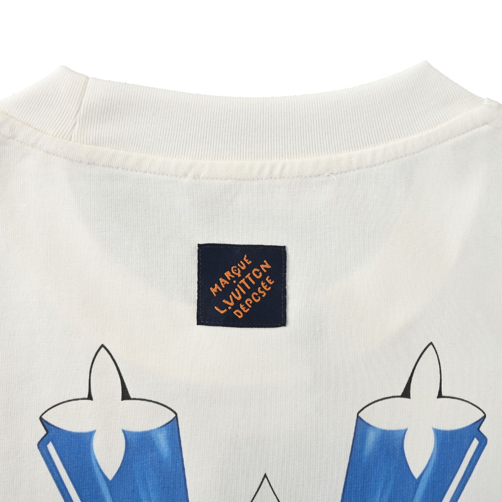 Ice Blue Crystal 3D Graphic Short Sleeve Tee