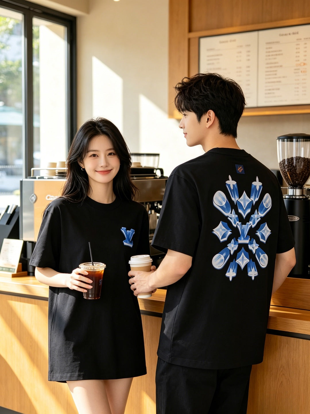 Ice Blue Crystal 3D Graphic Short Sleeve Tee