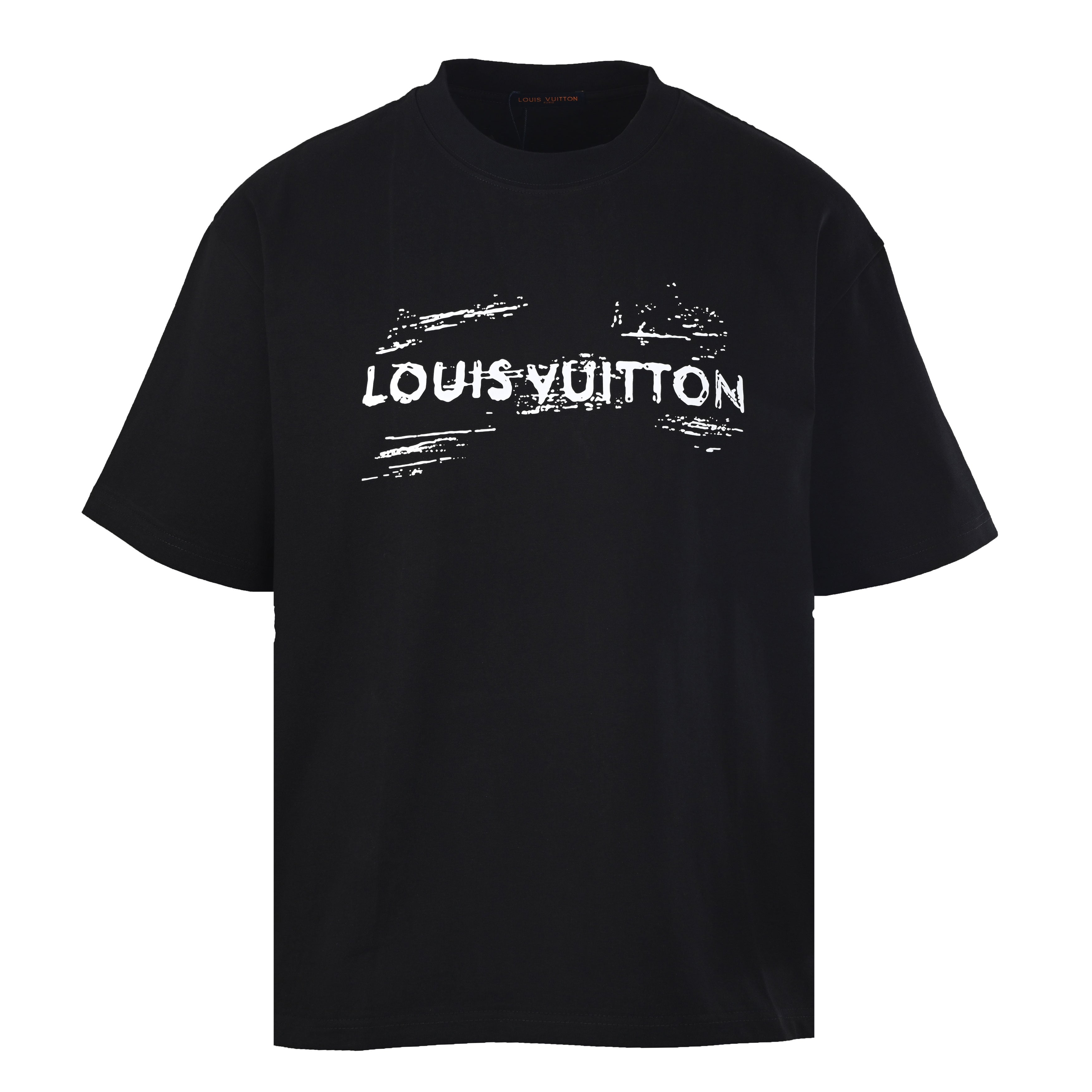 Mottled Logo Print Crew Neck Short Sleeve T-Shirt