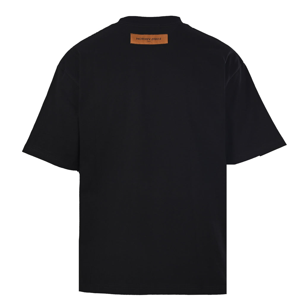 Mottled Logo Print Crew Neck Short Sleeve T-Shirt