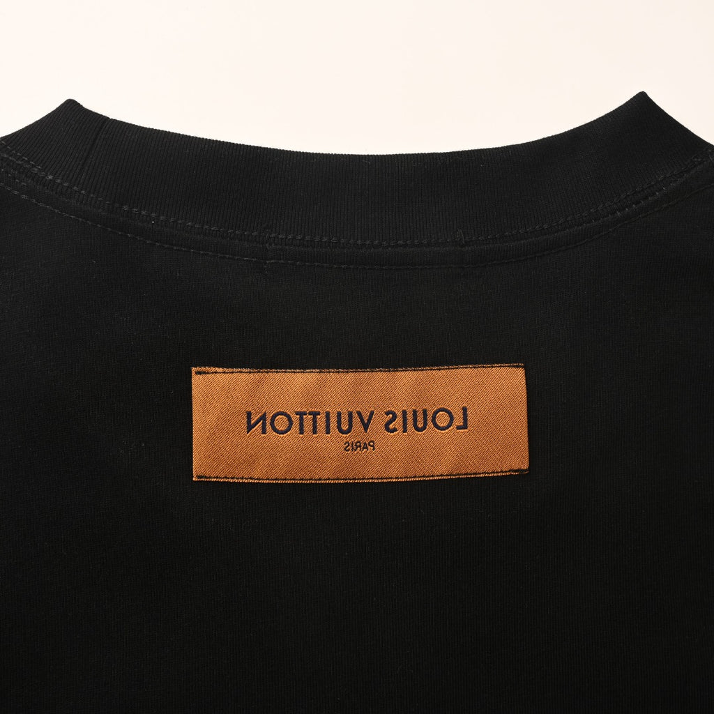Mottled Logo Print Crew Neck Short Sleeve T-Shirt