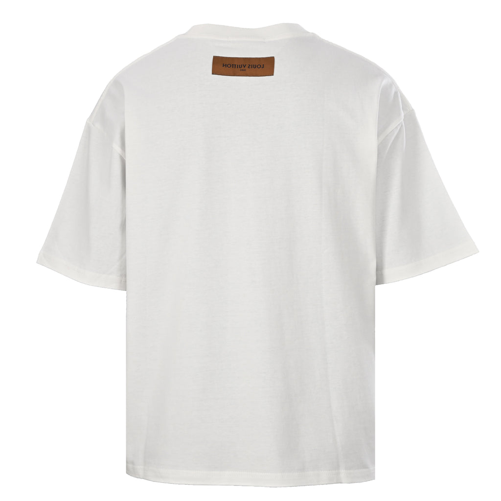 Mottled Logo Print Crew Neck Short Sleeve T-Shirt