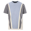 Embossed Logo Color-Block Knit Short Sleeve Tee