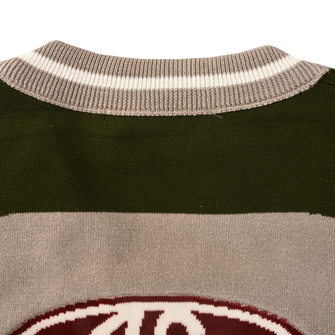 Sports jersey show style knit short-sleeved T-shirt