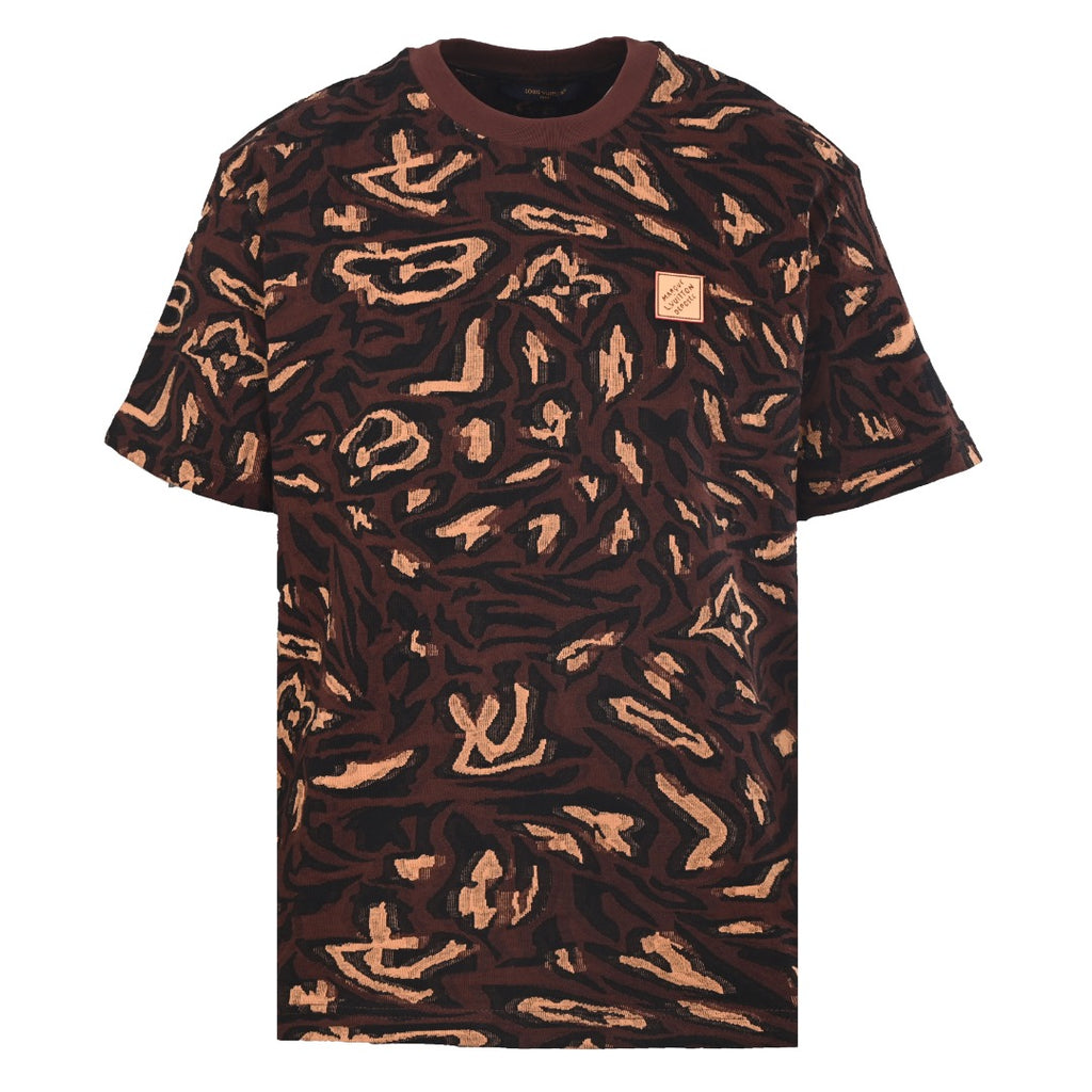 Distorted monogram jacquard short-sleeved T-shirt