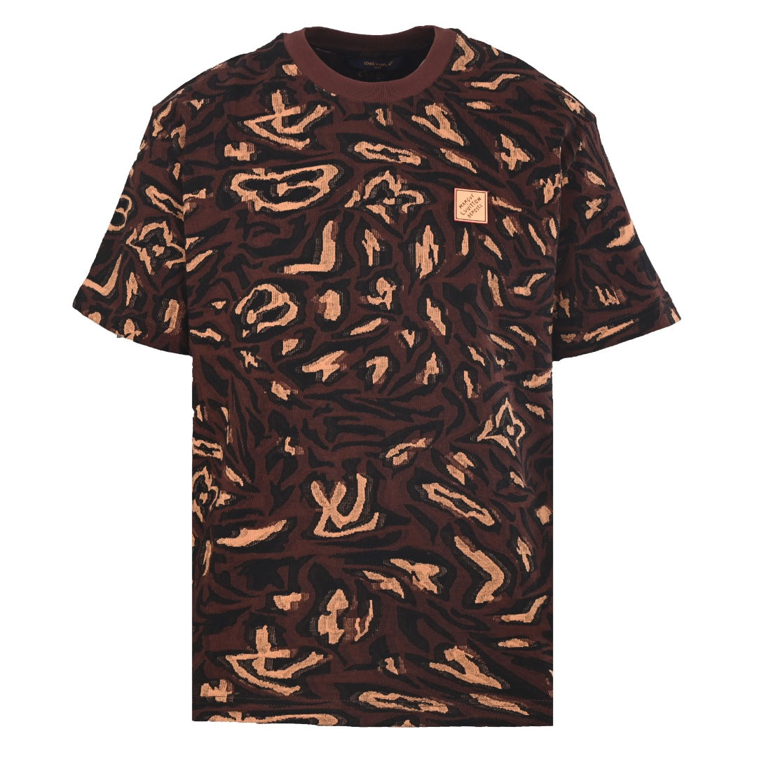 Distorted monogram jacquard short-sleeved T-shirt