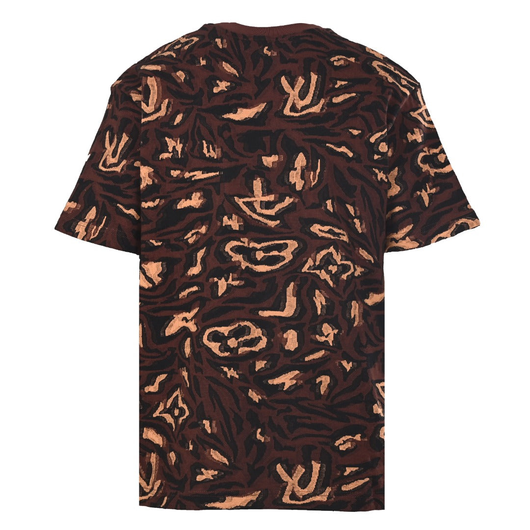 Distorted monogram jacquard short-sleeved T-shirt