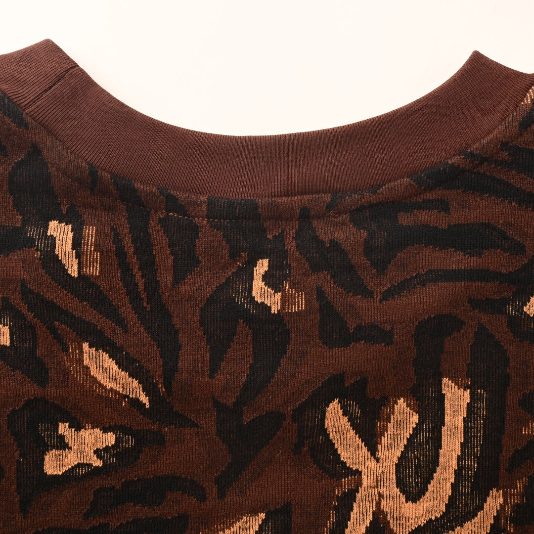 Distorted monogram jacquard short-sleeved T-shirt