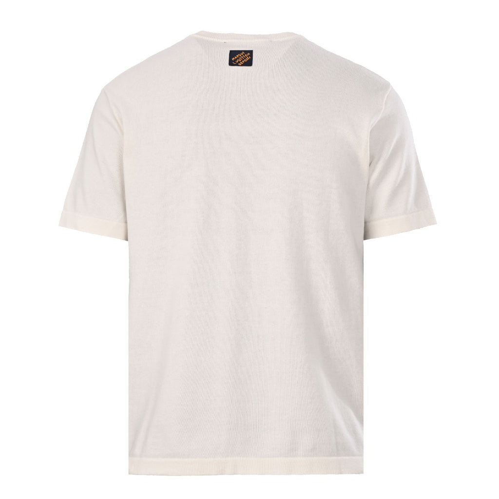 Blue Gesture Knit Short-Sleeve T-Shirt
