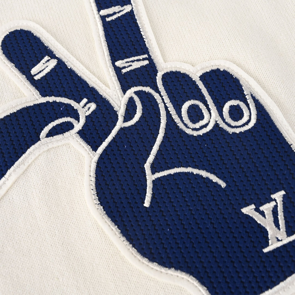 Blue Gesture Knit Short-Sleeve T-Shirt