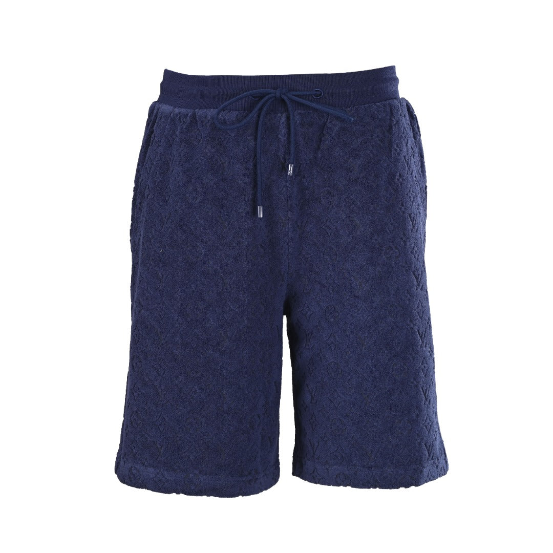 Velvet Textured Terry Athletic Shorts
