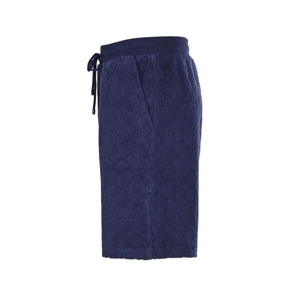 Velvet Textured Terry Athletic Shorts