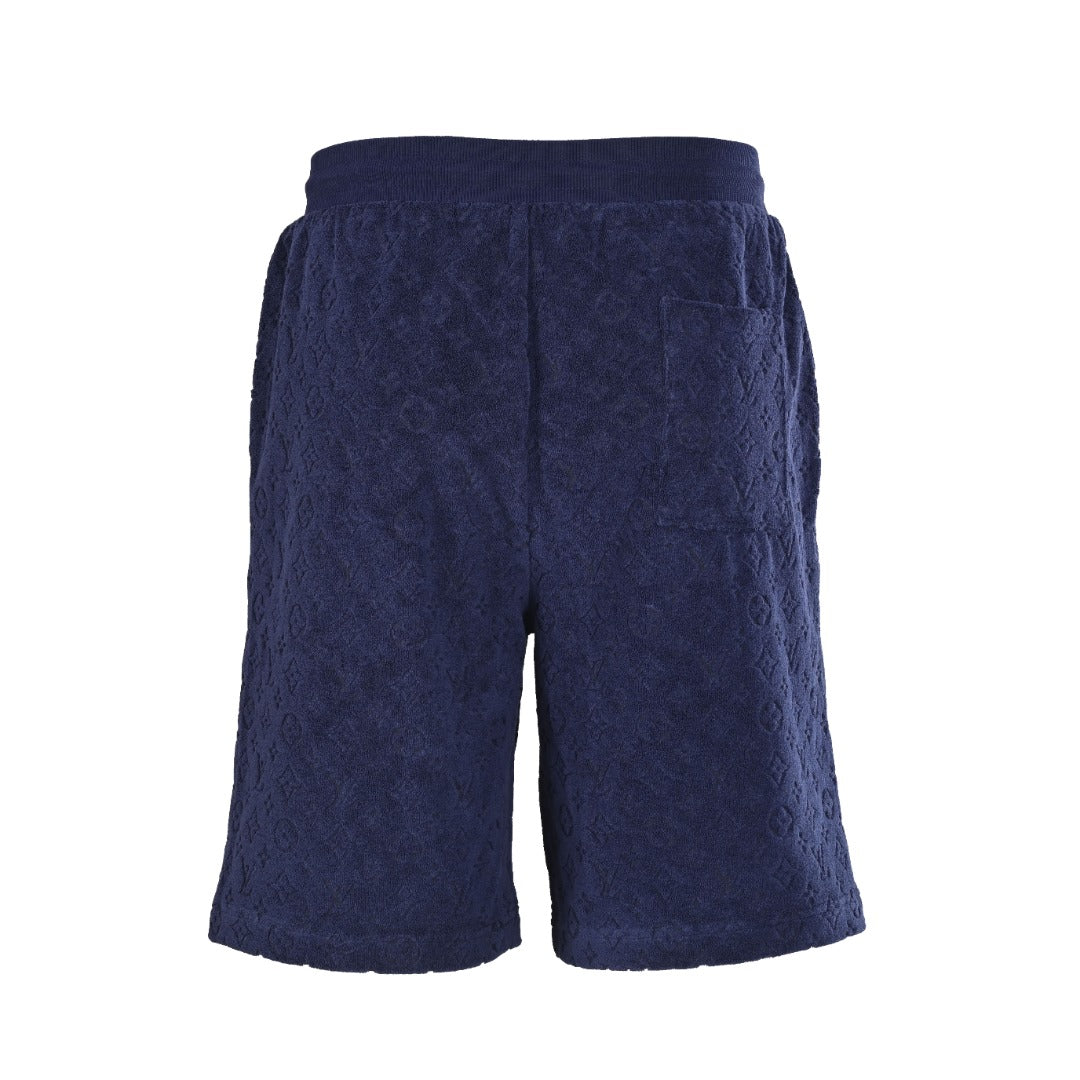 Velvet Textured Terry Athletic Shorts