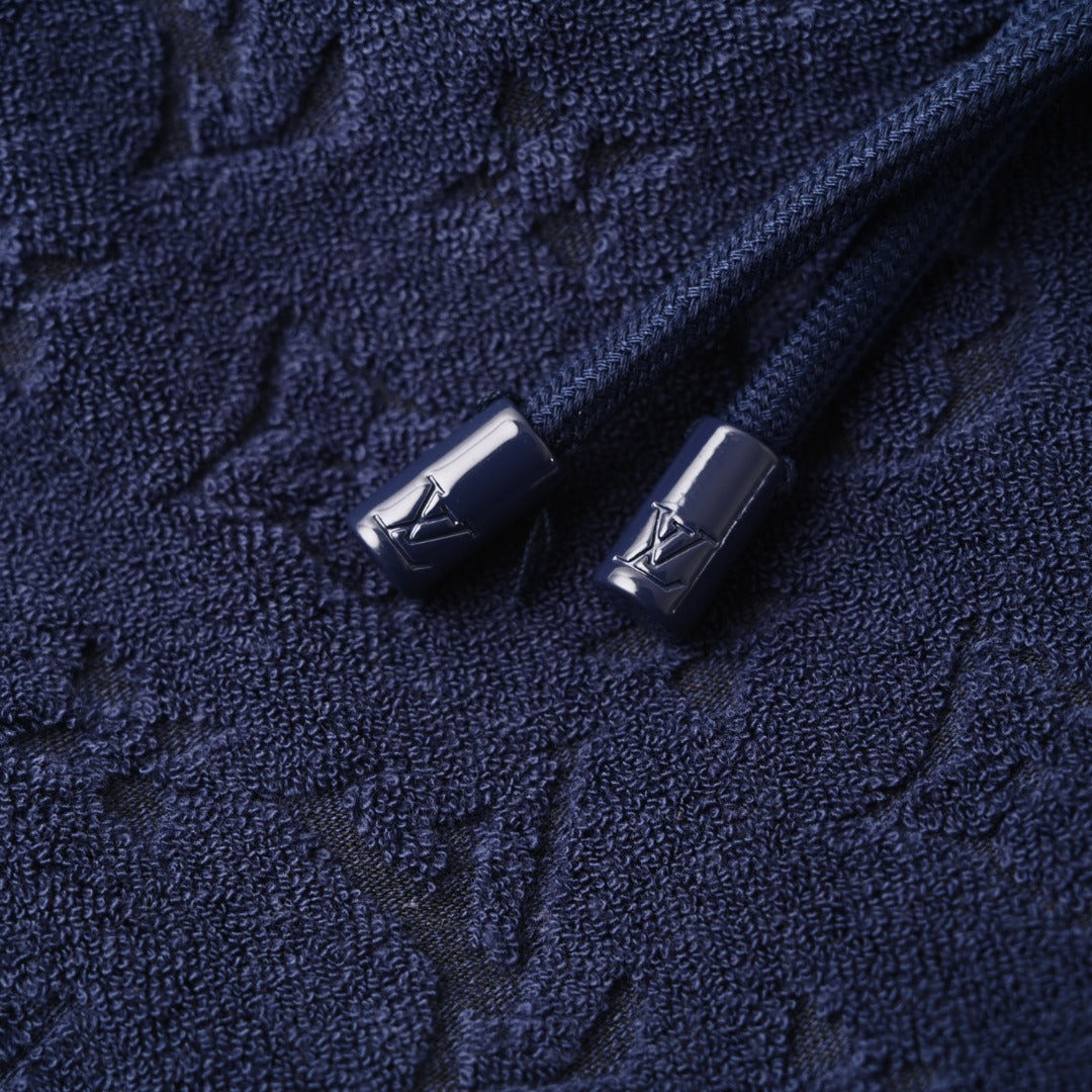 Velvet Textured Terry Athletic Shorts