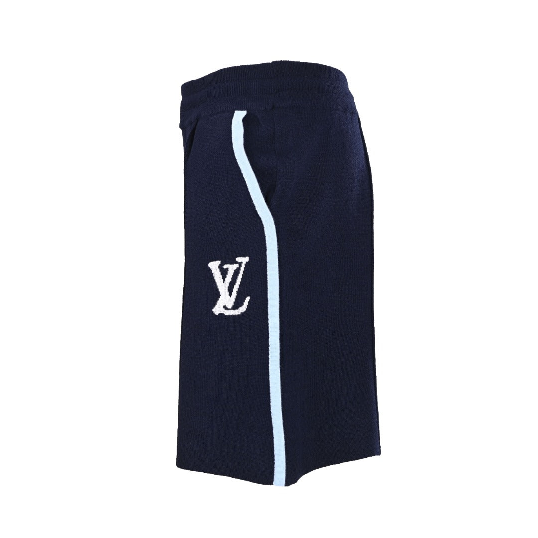 Monogram Jacquard Side-Stripe Knit Shorts
