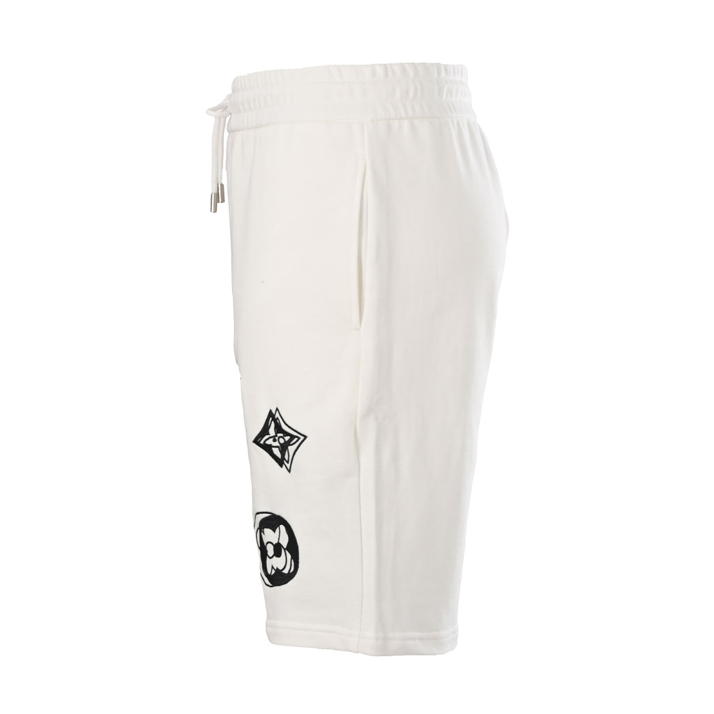 Monogram Embroidered Fleece Shorts