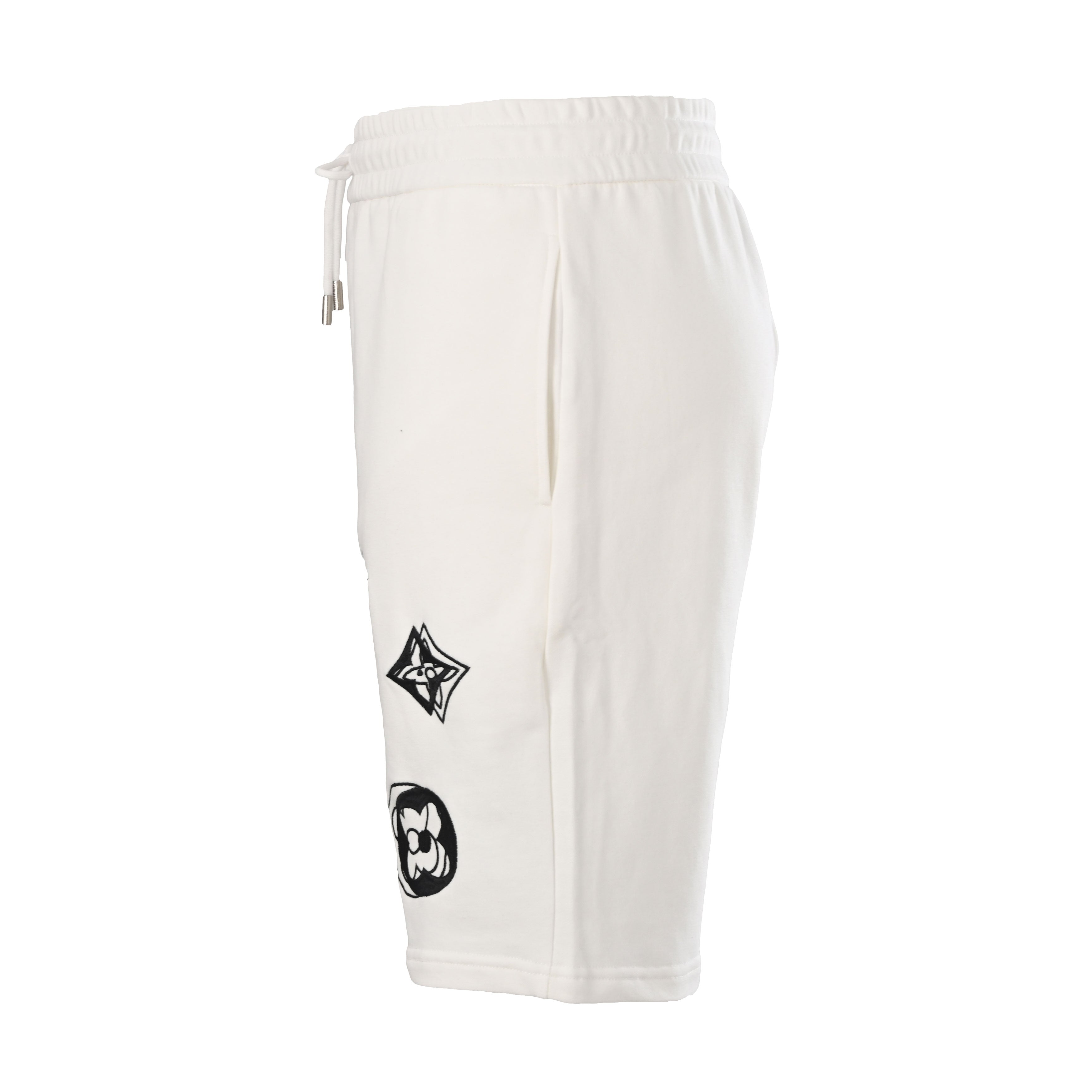 Monogram Embroidered Fleece Shorts