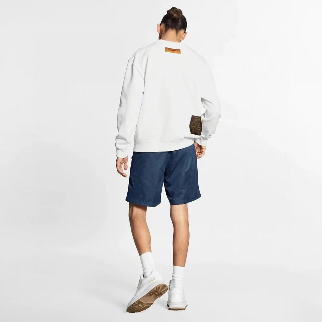 Tonal Allover Print Nylon Swim Shorts
