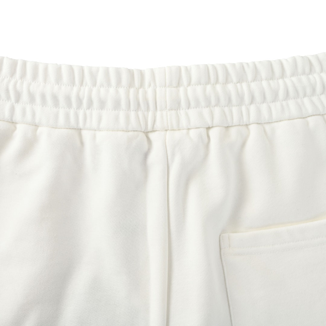 Distressed Monogram Print Fleece Shorts