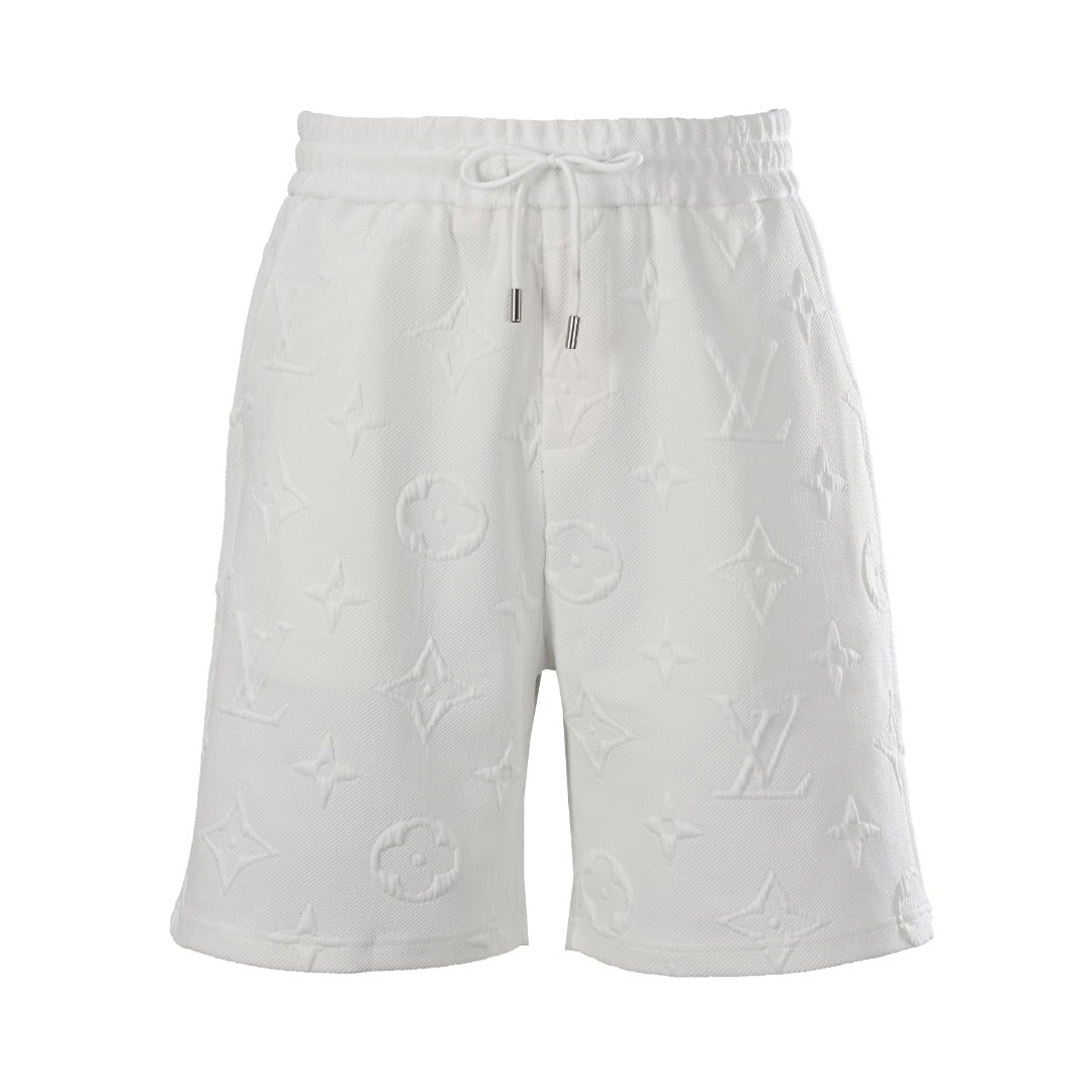 Tonal Monogram Embossed Fleece Shorts