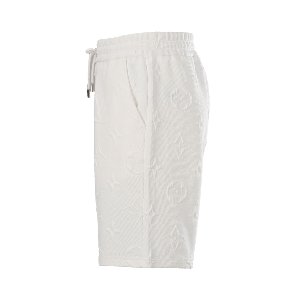Tonal Monogram Embossed Fleece Shorts